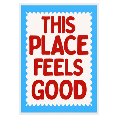 This Place Feels Good Bleue Vague Flow Print Material