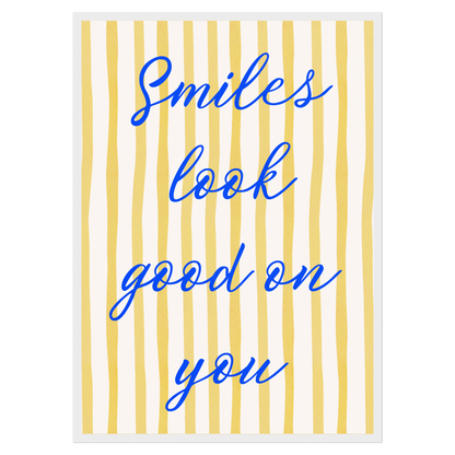 Smiles Look Good On You Bleue Vague Flow Print Material