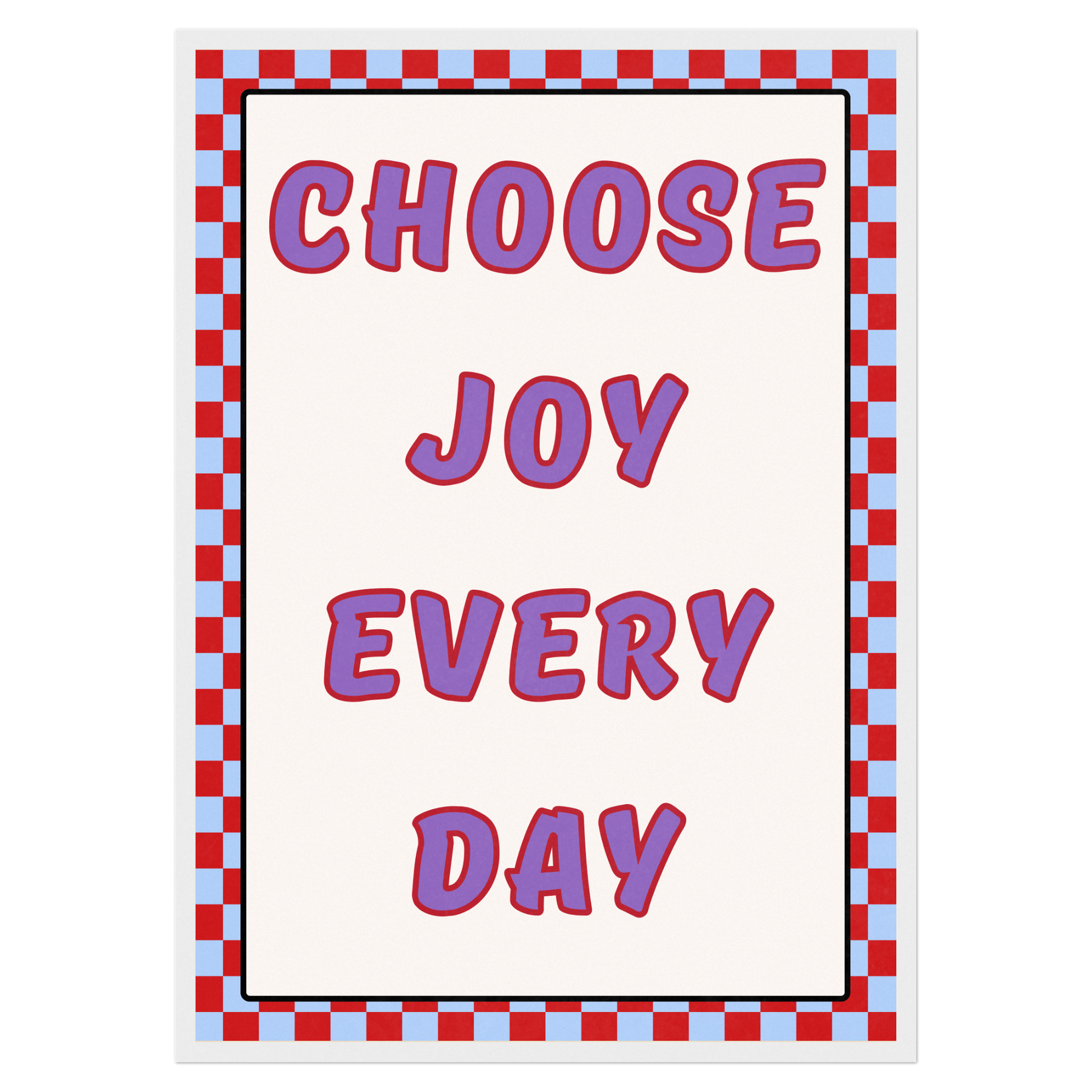 Choose Joy Every Day Bleue Vague Flow Print Material