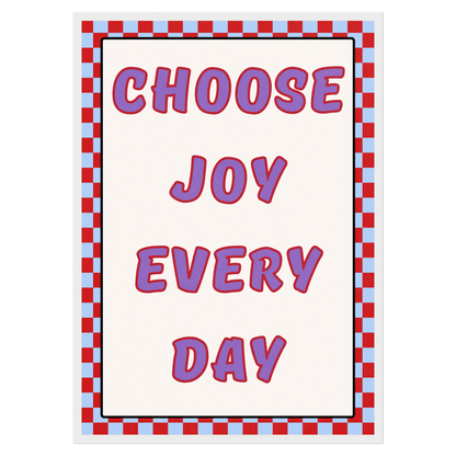 Choose Joy Every Day Bleue Vague Flow Print Material