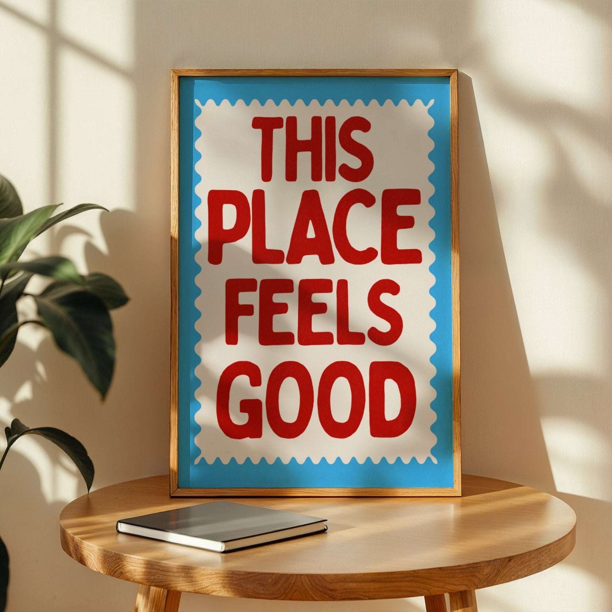 This Place Feels Good Bleue Vague Flow Print Material