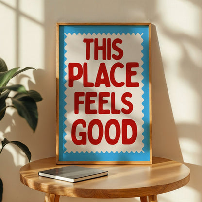 This Place Feels Good Bleue Vague Flow Print Material