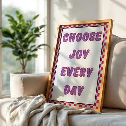 Choose Joy Every Day Bleue Vague Flow Print Material