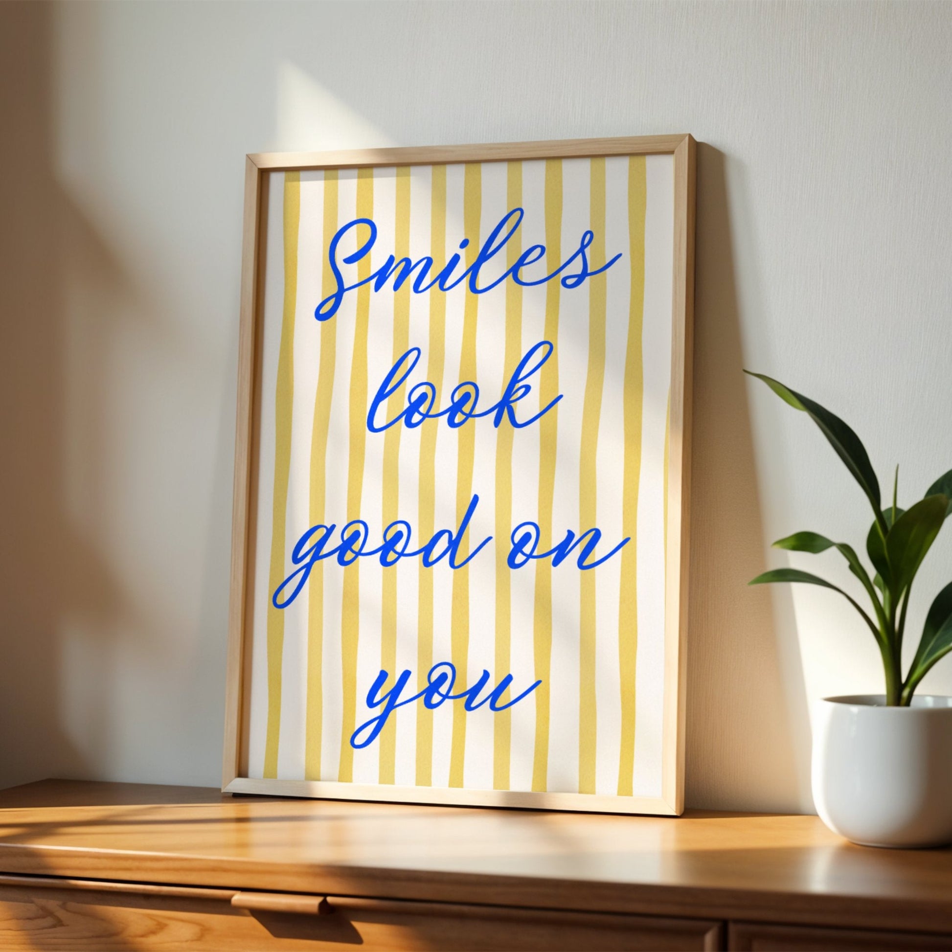 Smiles Look Good On You Bleue Vague Flow Print Material