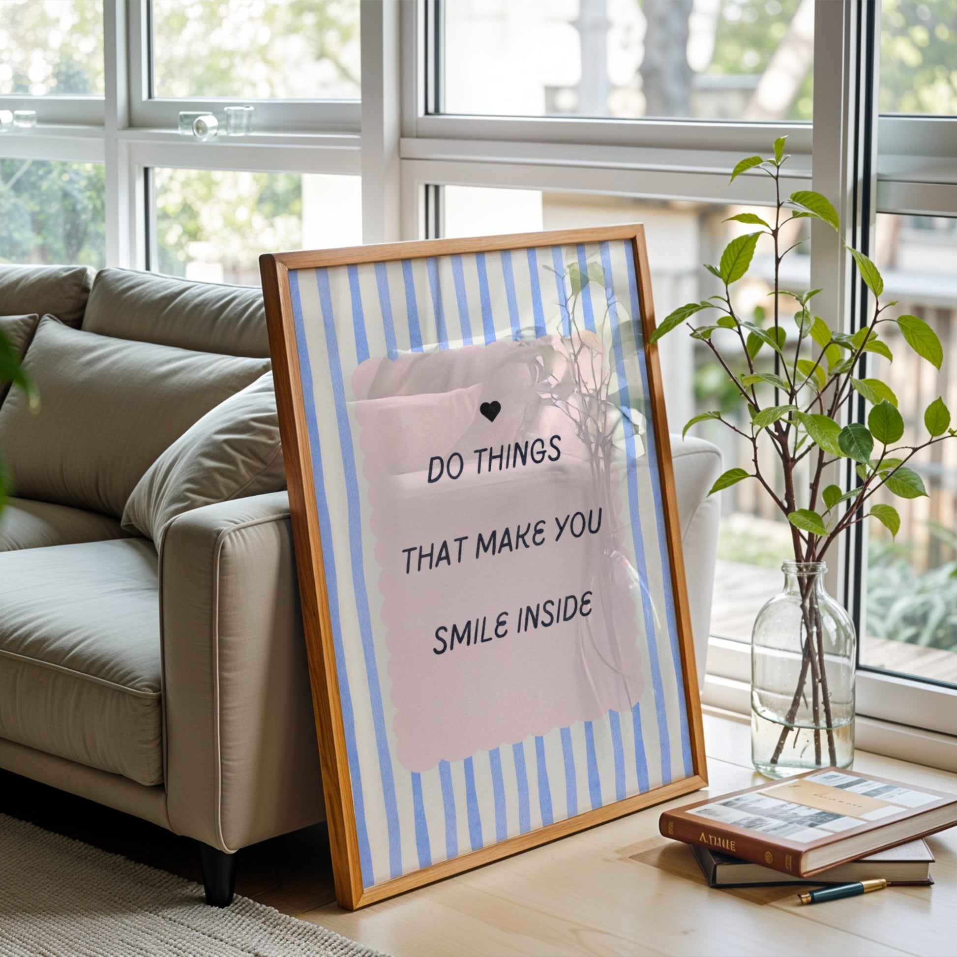 Smile Inside Bleue Vague Flow Print Material