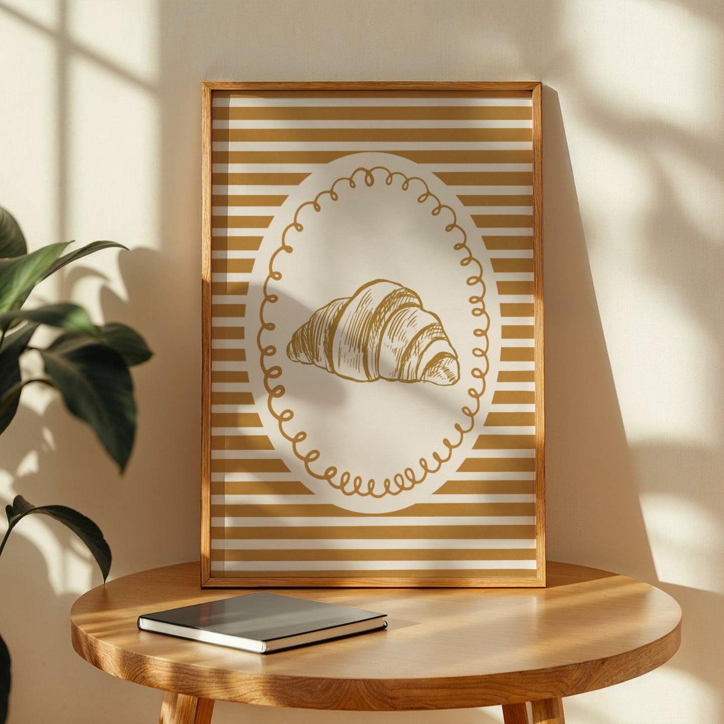 L'Amour Du Croissant Bleue Vague Flow Print Material