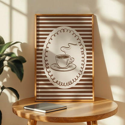 L'Amour Du Café Bleue Vague Flow Print Material