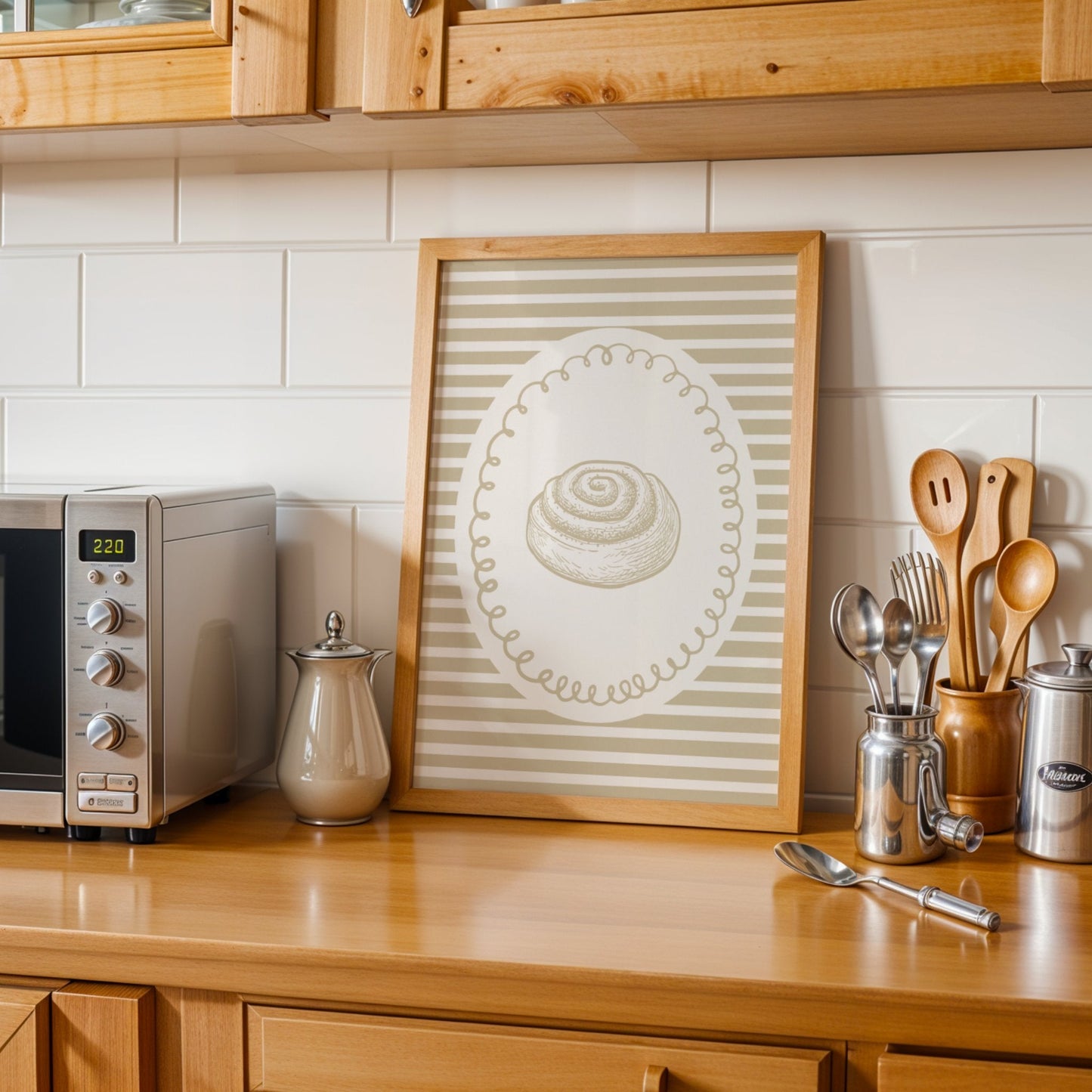 L'Amour Du Cinnamon Rolls Bleue Vague Flow Print Material