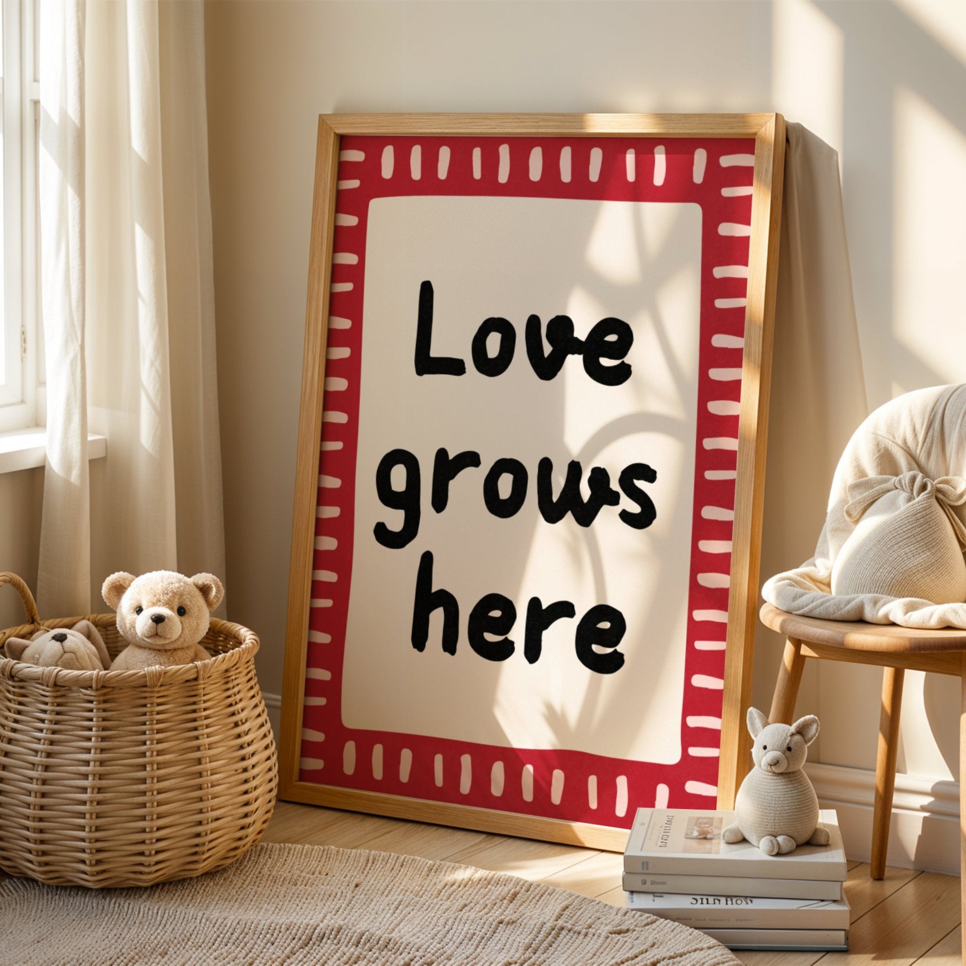 Love Grows Here Bleue Vague Flow Print Material