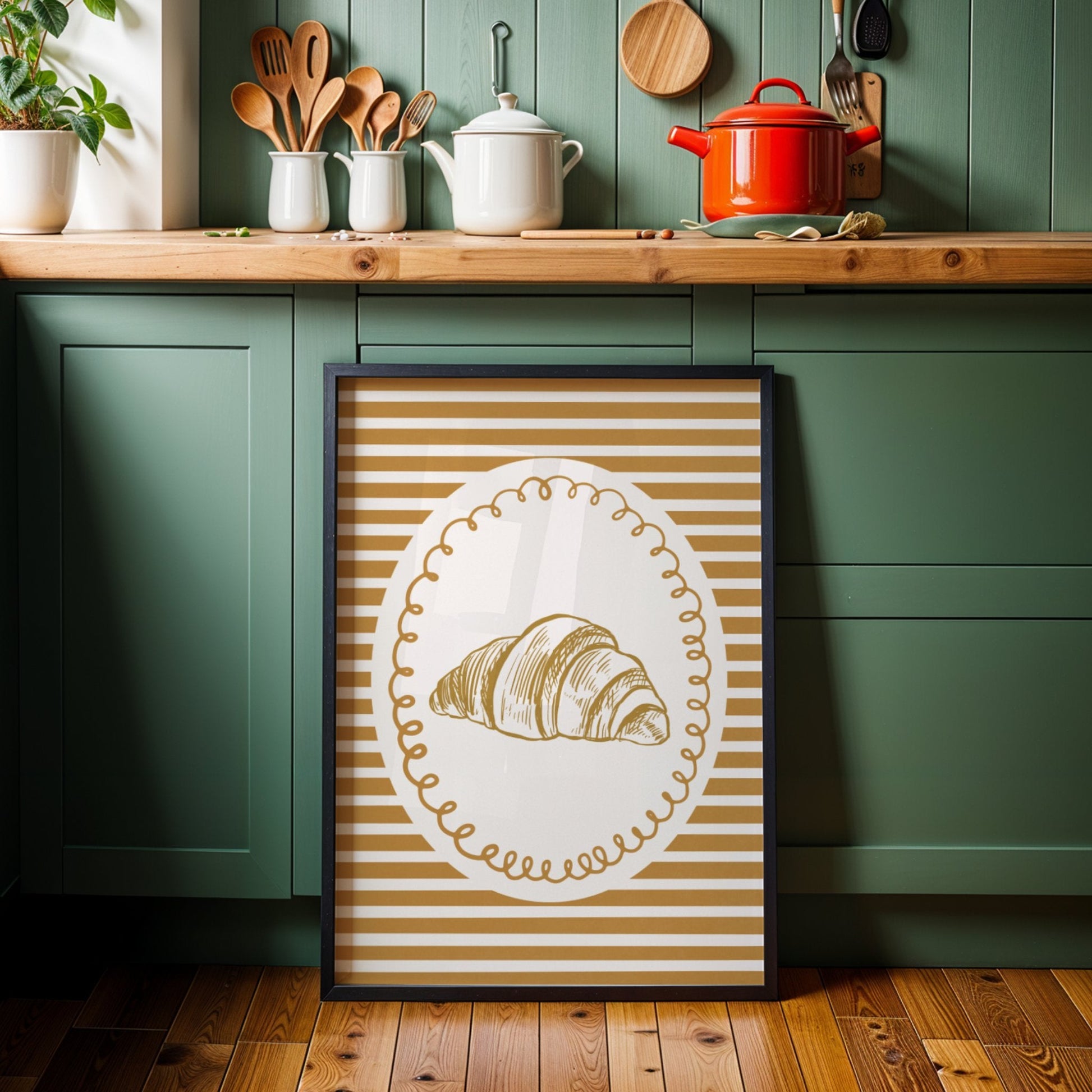 L'Amour Du Croissant Bleue Vague Flow Print Material