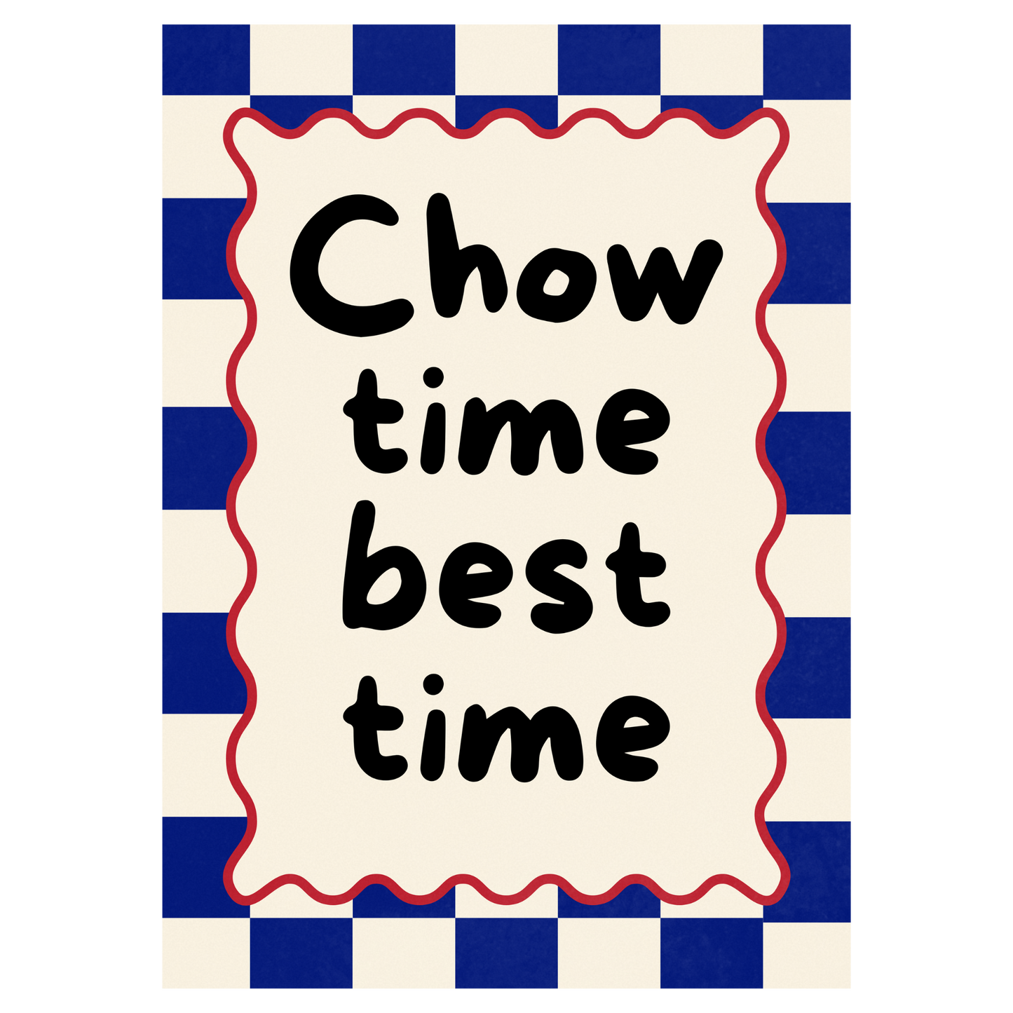 Chow Time, Best Time Bleue Vague Flow Print Material