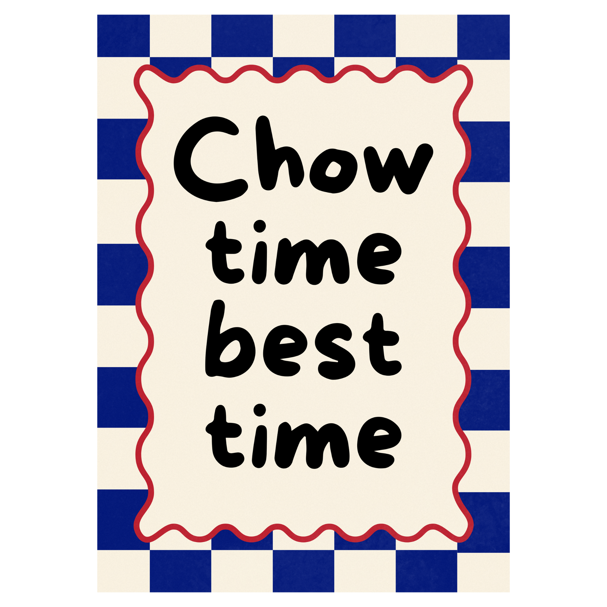 Chow Time, Best Time Bleue Vague Flow Print Material
