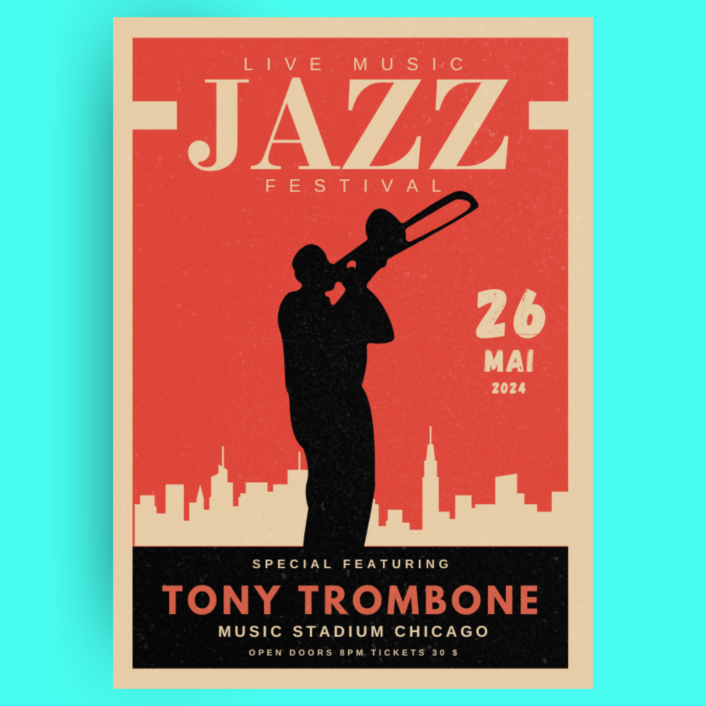 Jazz Music Festival - Trombone Bleue Vague Flow