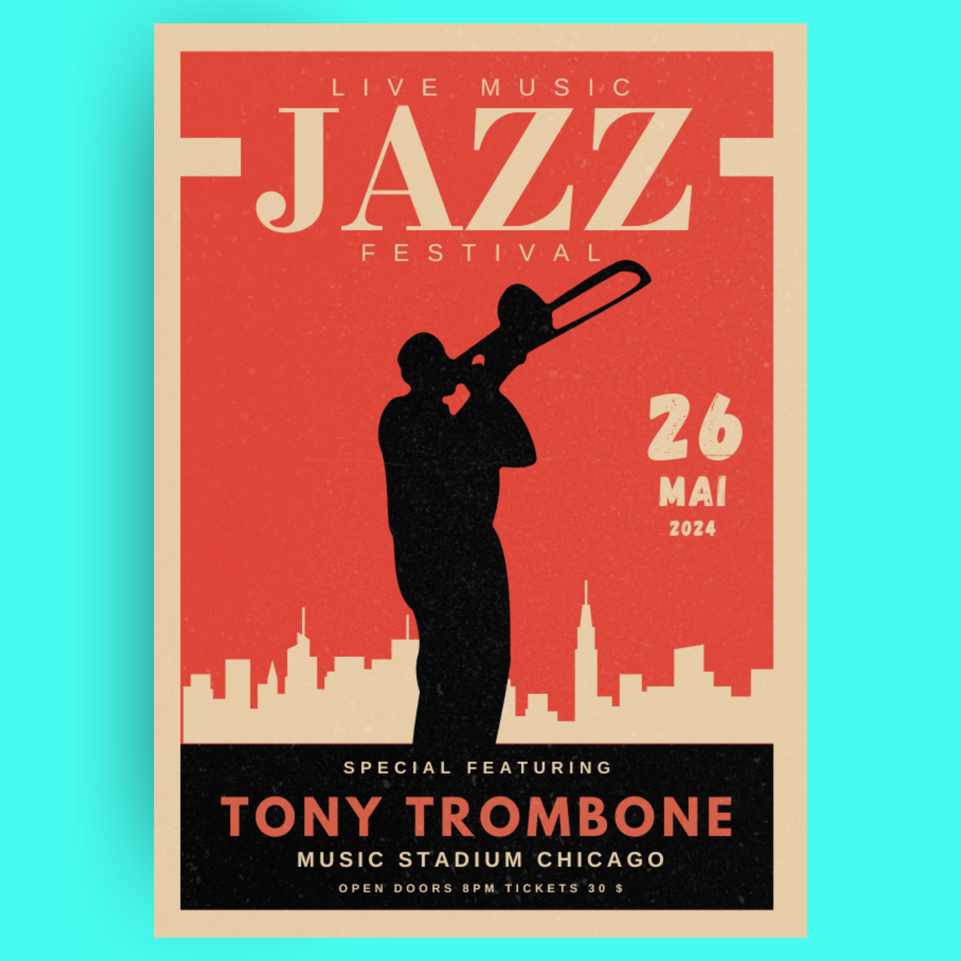 Jazz Music Festival - Trombone Bleue Vague Flow