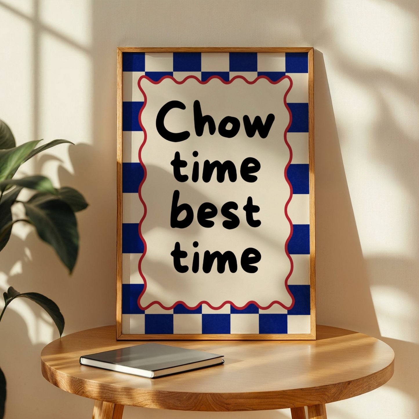 Chow Time, Best Time Bleue Vague Flow Print Material