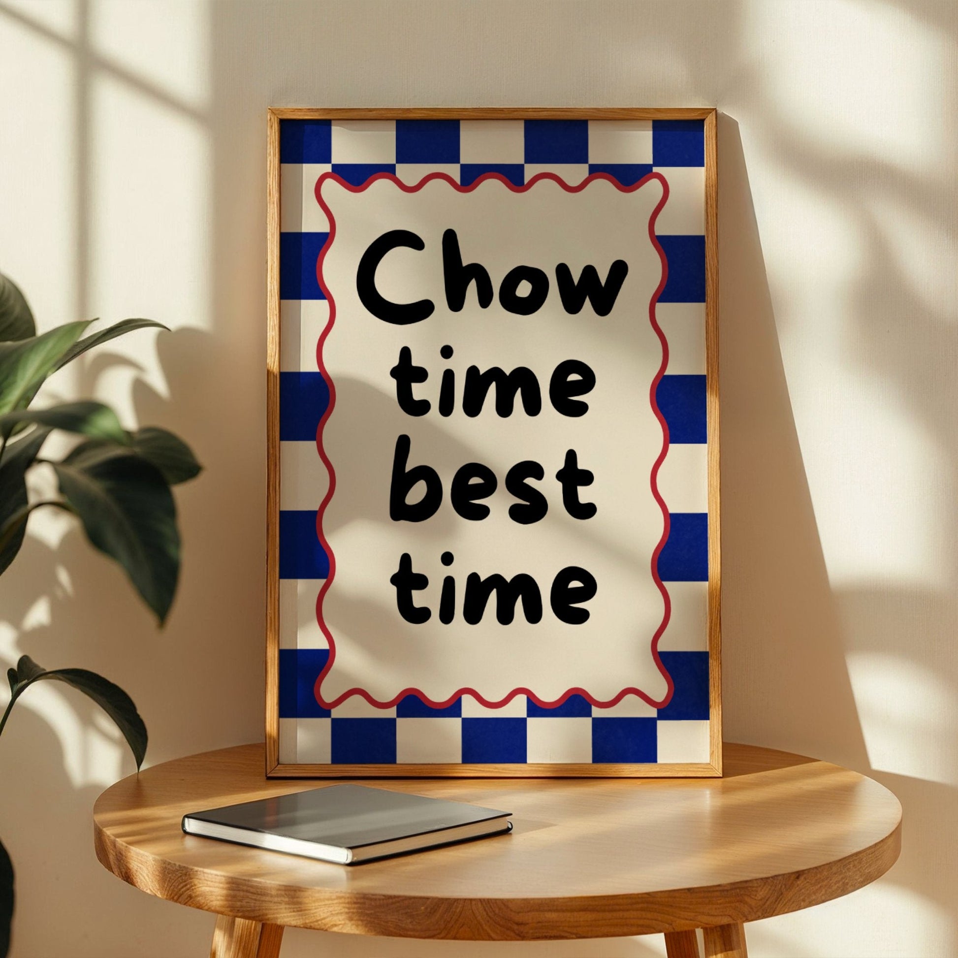 Chow Time, Best Time Bleue Vague Flow Print Material