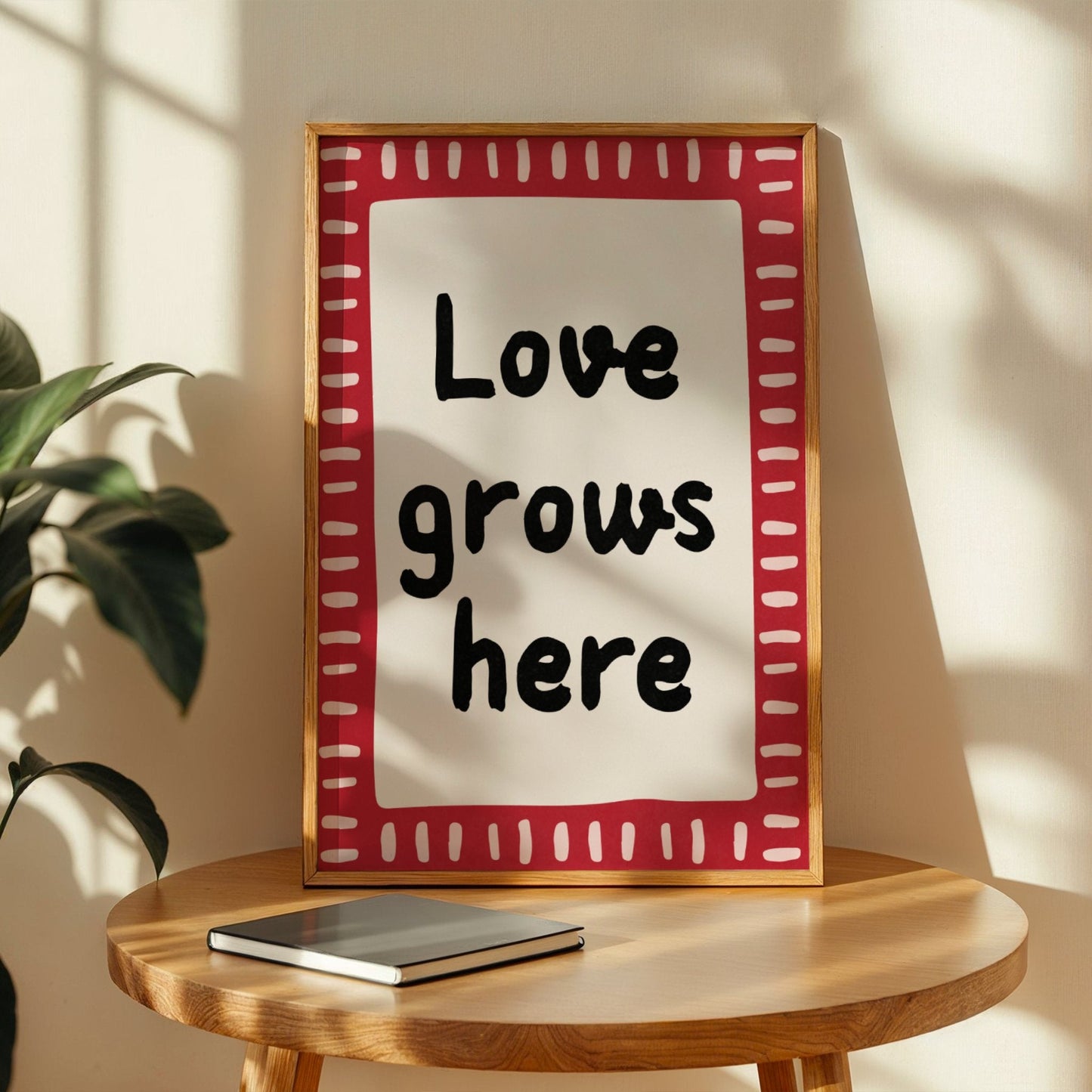 Love Grows Here Bleue Vague Flow Print Material