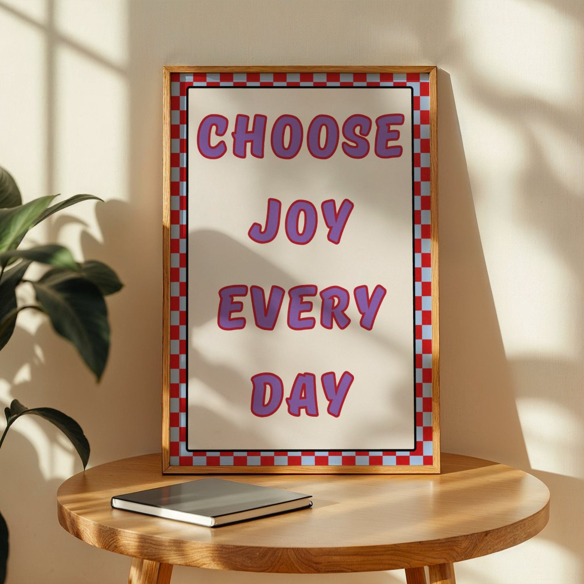Choose Joy Every Day Bleue Vague Flow Print Material