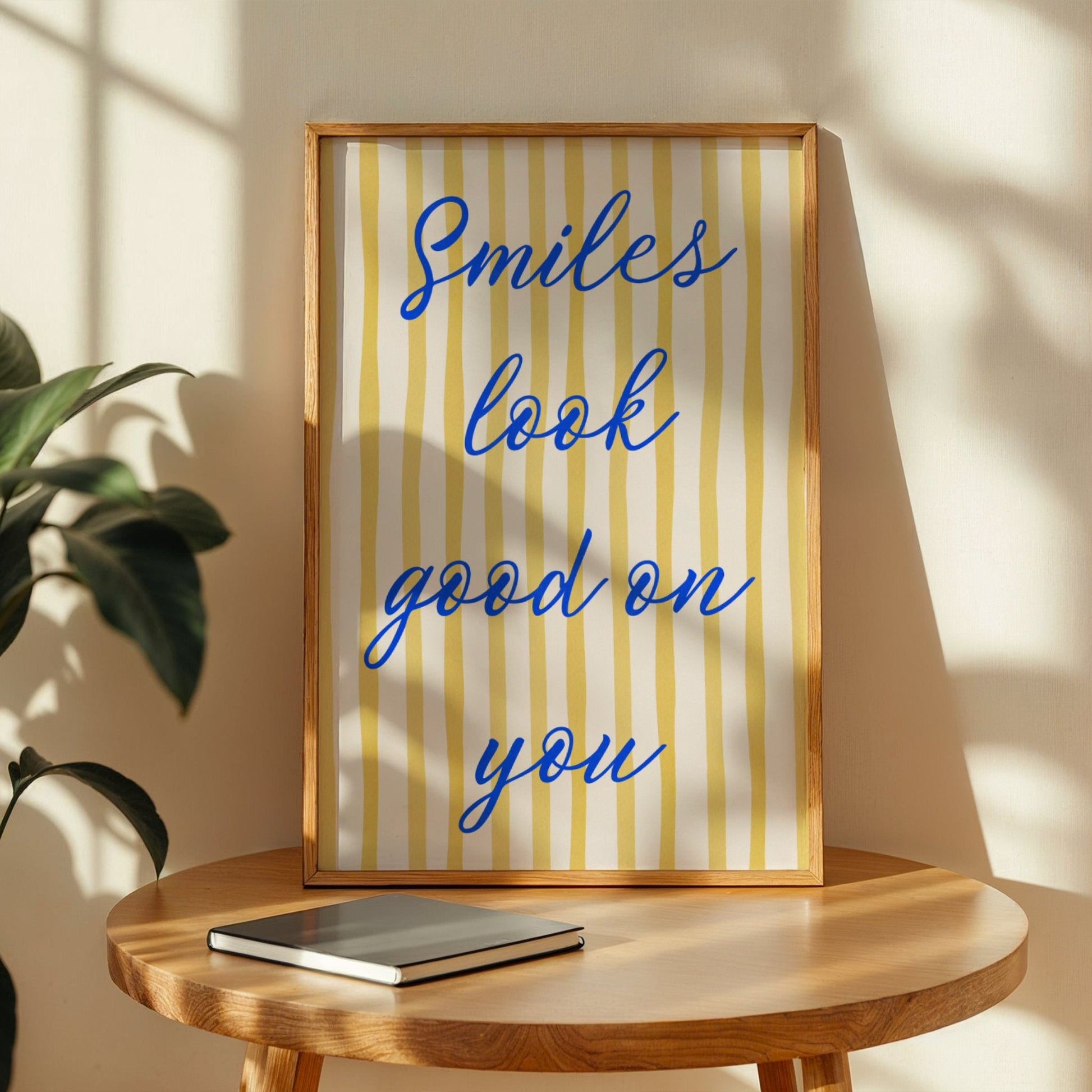 Smiles Look Good On You Bleue Vague Flow Print Material