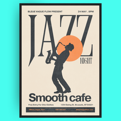 Jazz Night - Saxophone Bleue Vague Flow