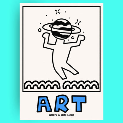 Tête Dans Les Étoiles Bleue Vague Flow Poster