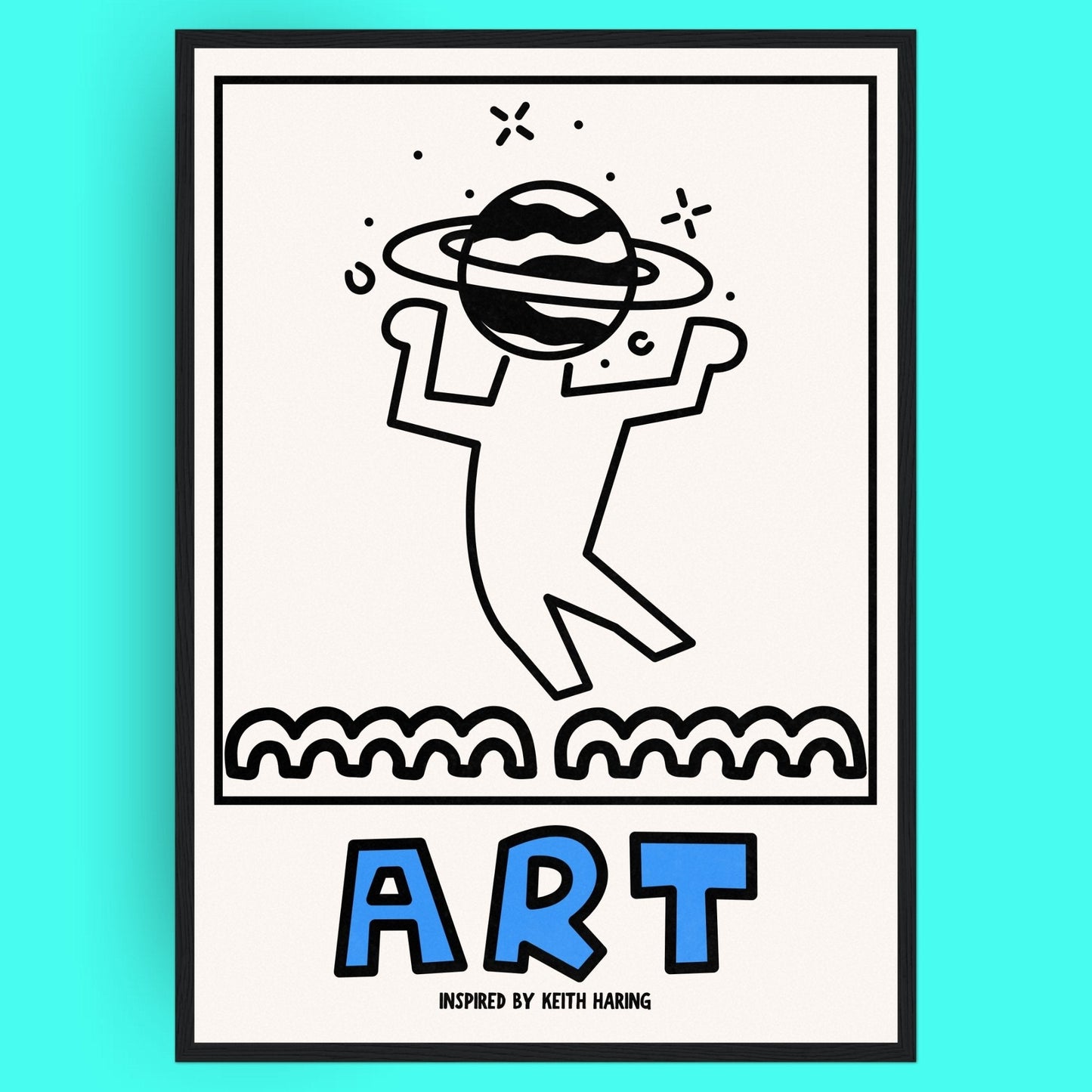 Tête Dans Les Étoiles Bleue Vague Flow Poster