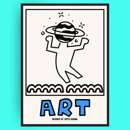 Tête Dans Les Étoiles Bleue Vague Flow Poster