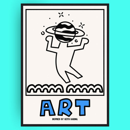 Tête Dans Les Étoiles Bleue Vague Flow Poster