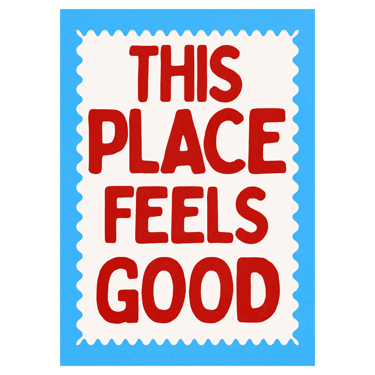 This Place Feels Good Bleue Vague Flow Print Material