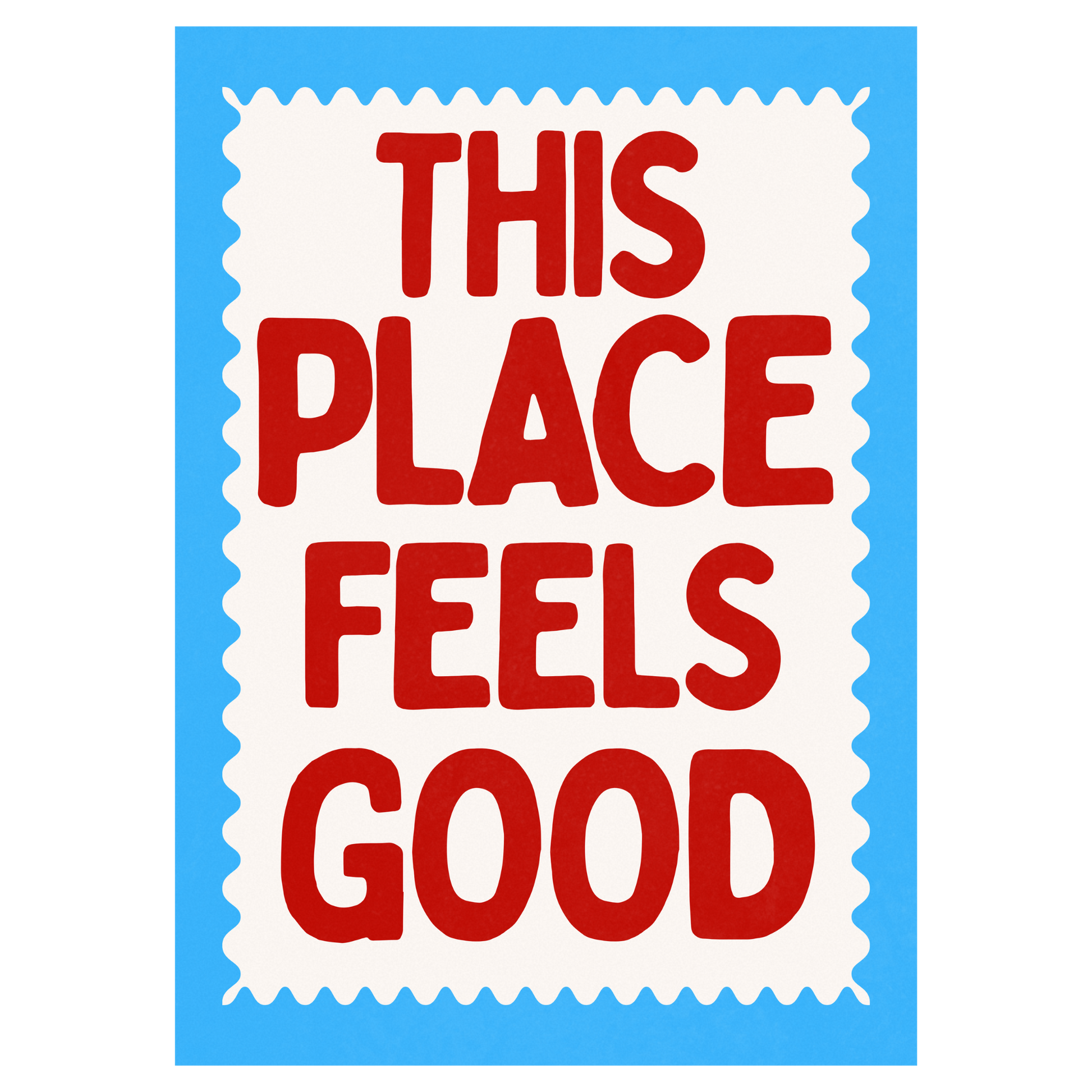 This Place Feels Good Bleue Vague Flow Print Material