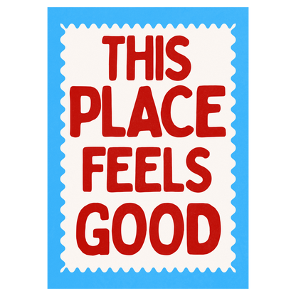 This Place Feels Good Bleue Vague Flow Print Material