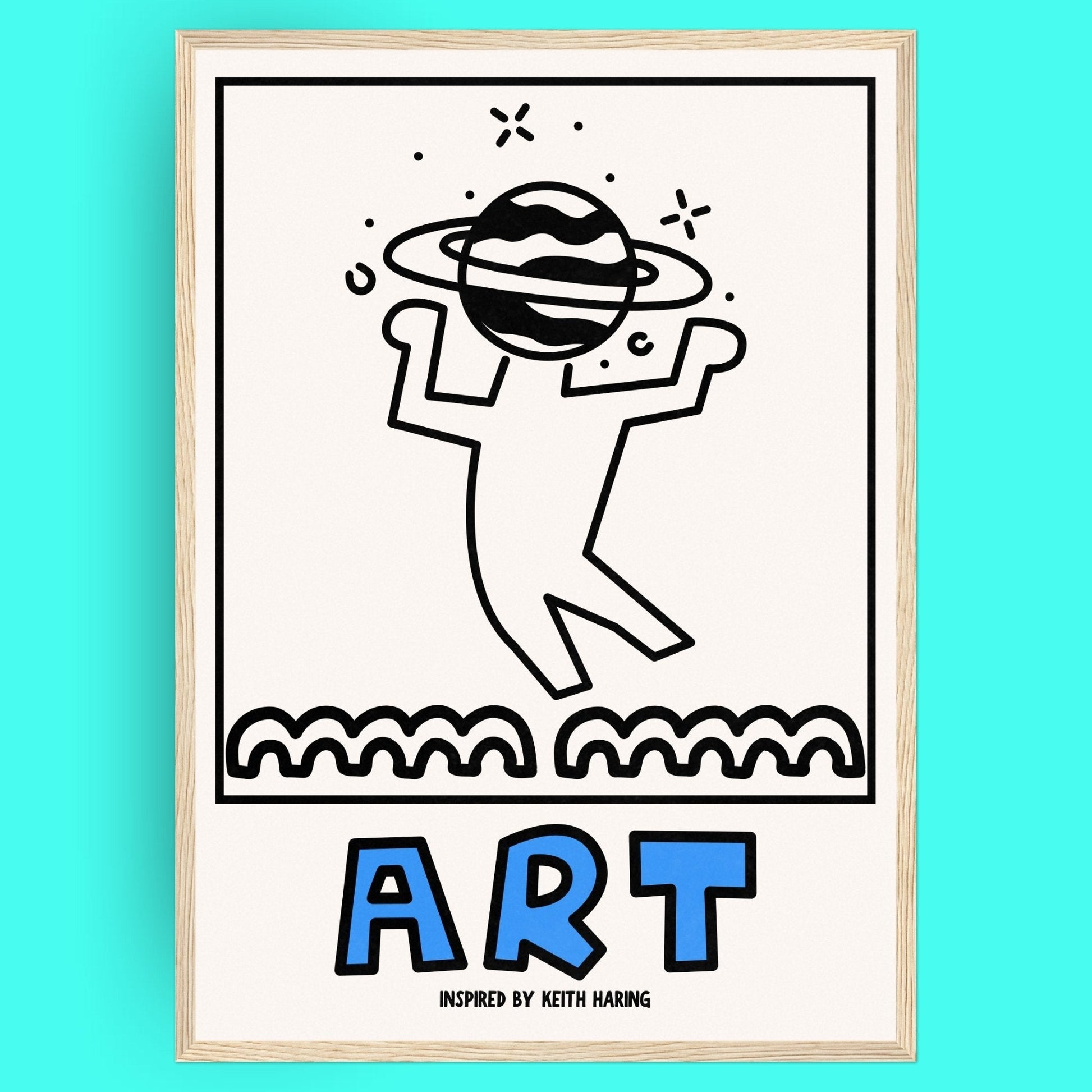 Tête Dans Les Étoiles Bleue Vague Flow Poster