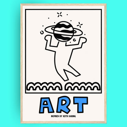 Tête Dans Les Étoiles Bleue Vague Flow Poster