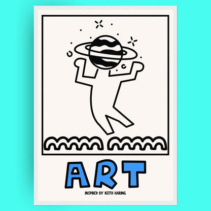 Tête Dans Les Étoiles Bleue Vague Flow Poster