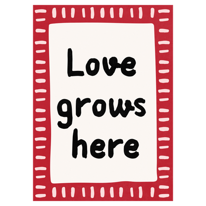 Love Grows Here Bleue Vague Flow Print Material