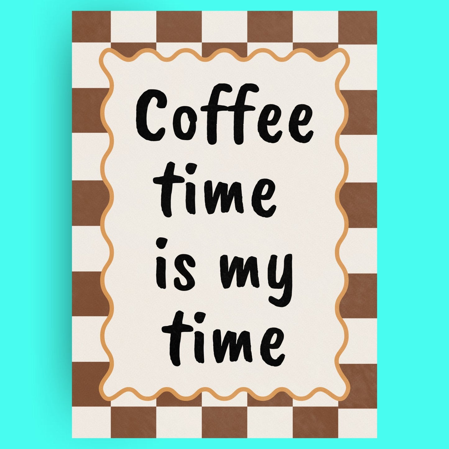 Coffee Time Is My Time Bleue Vague Flow Print Material
