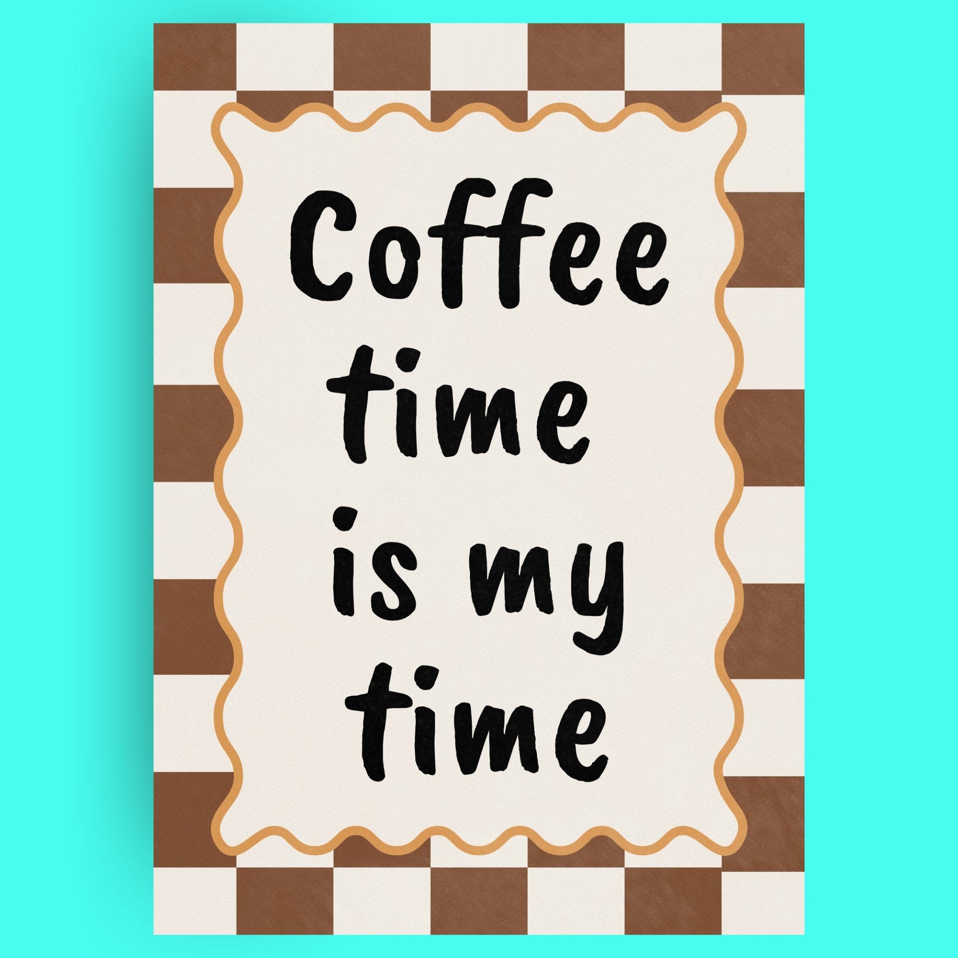 Coffee Time Is My Time Bleue Vague Flow Print Material
