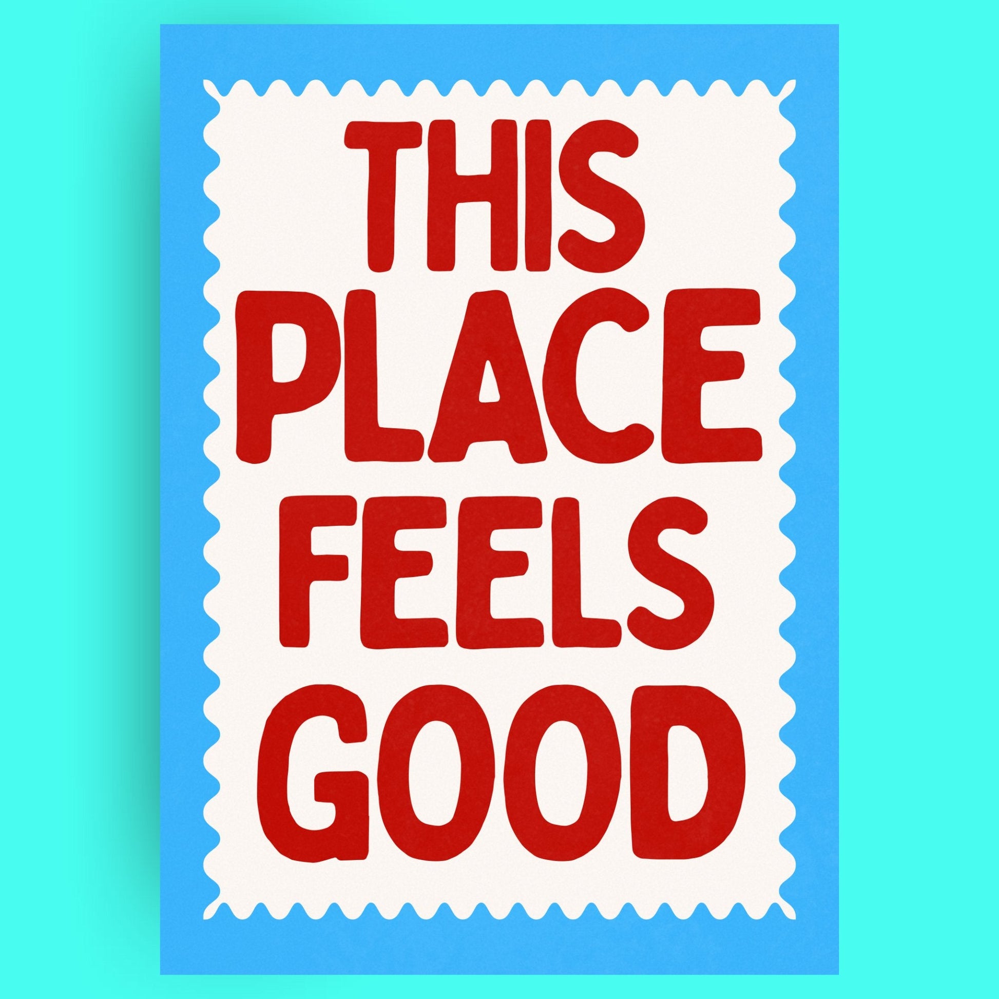 This Place Feels Good Bleue Vague Flow Print Material