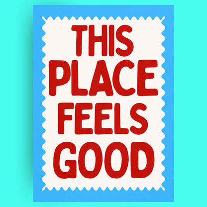 This Place Feels Good Bleue Vague Flow Print Material