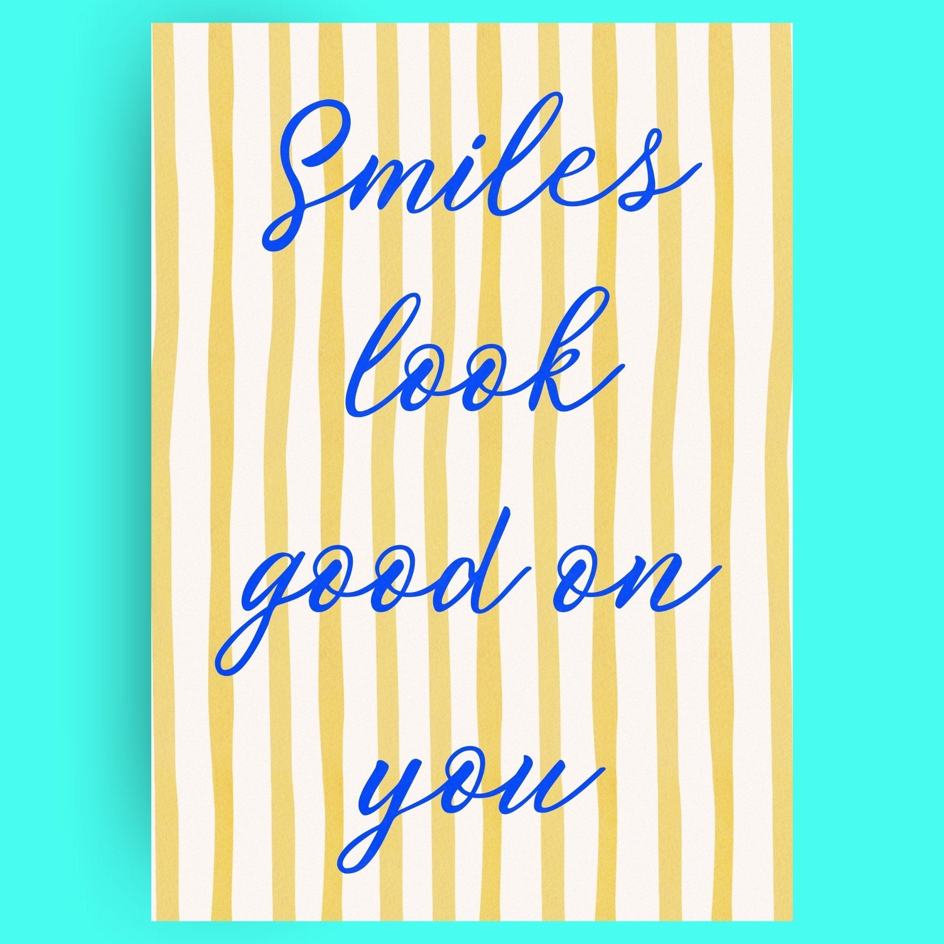 Smiles Look Good On You Bleue Vague Flow Print Material