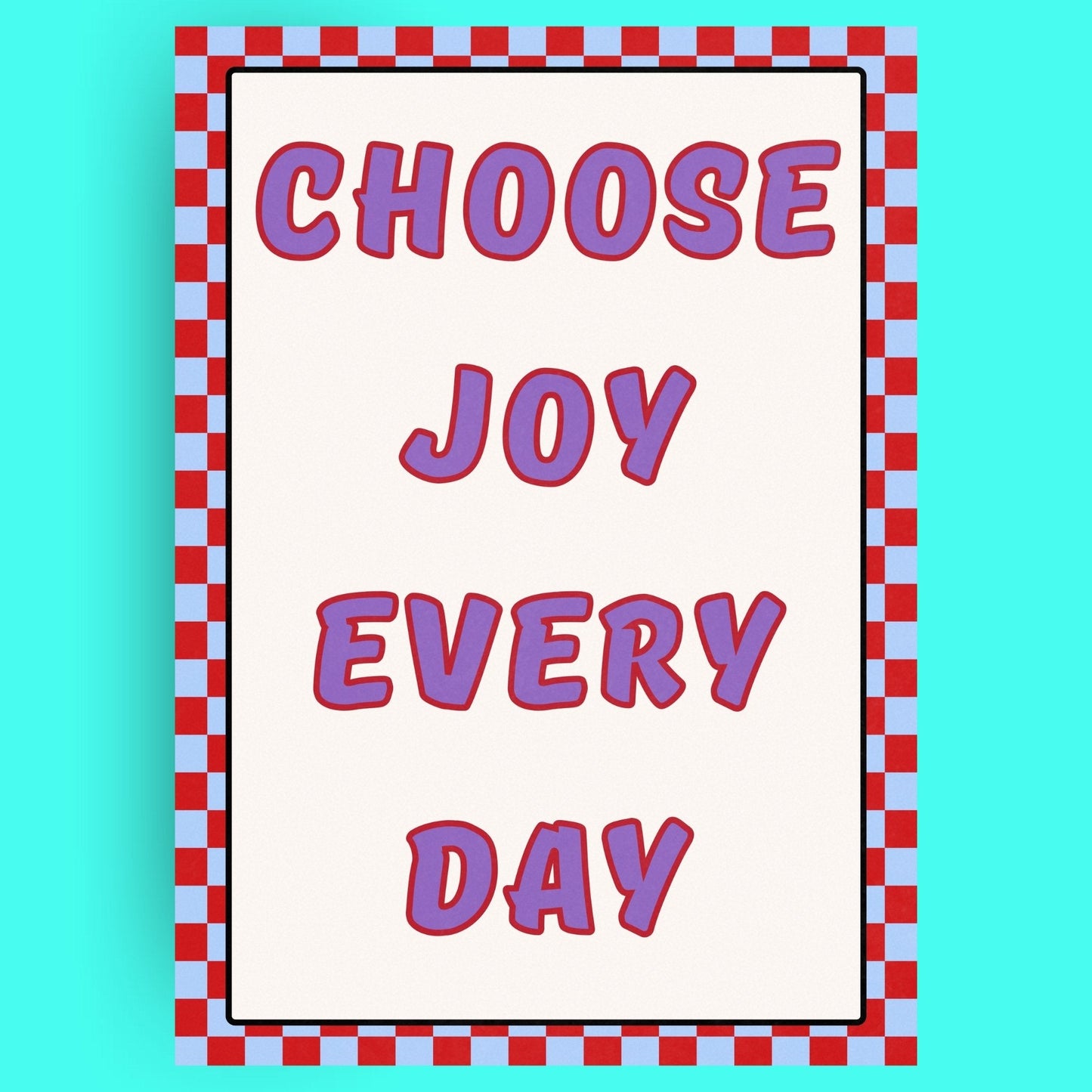 Choose Joy Every Day Bleue Vague Flow Print Material
