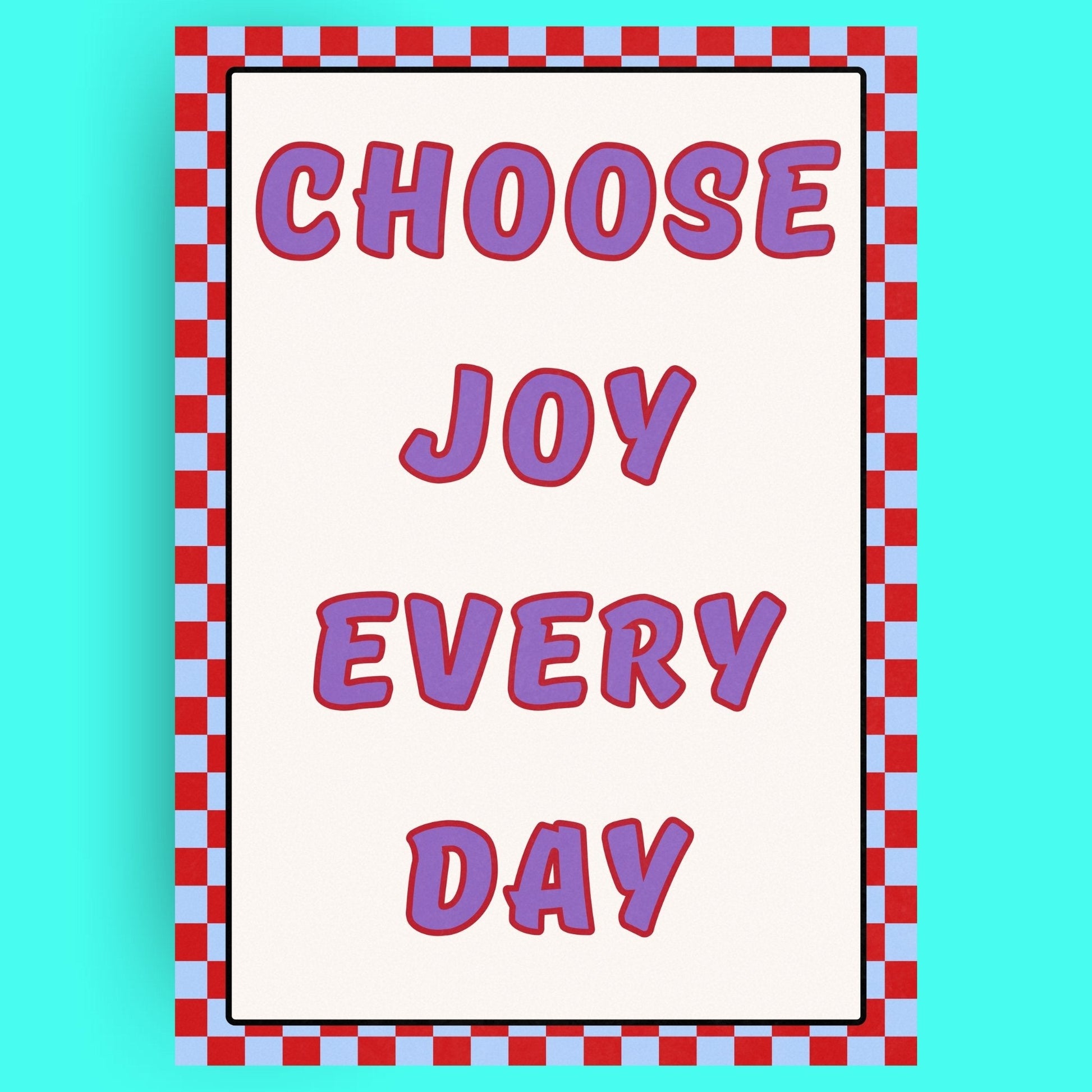 Choose Joy Every Day Bleue Vague Flow Print Material