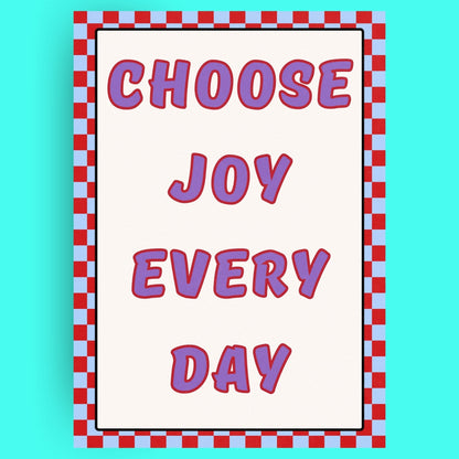Choose Joy Every Day Bleue Vague Flow Print Material