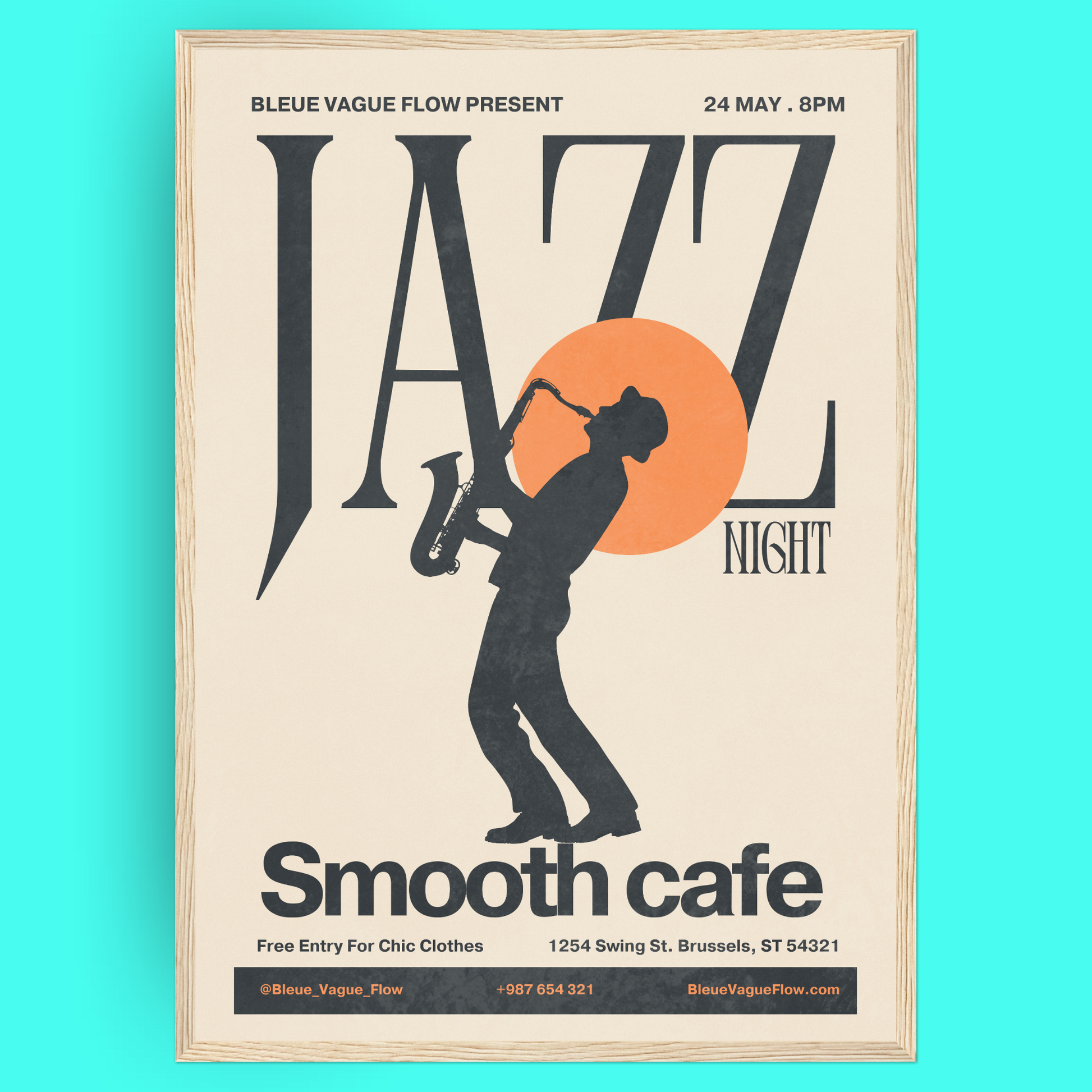 Jazz Night - Saxophone Bleue Vague Flow