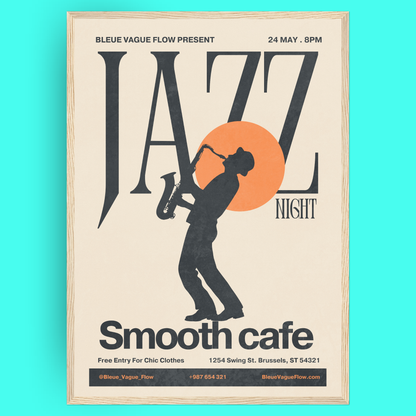 Jazz Night - Saxophone Bleue Vague Flow