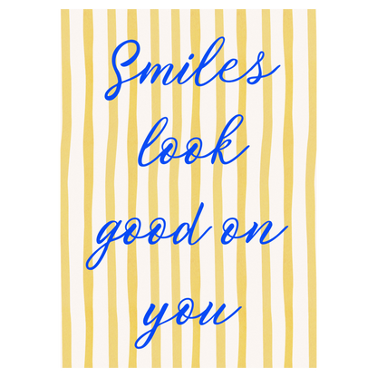 Smiles Look Good On You Bleue Vague Flow Print Material