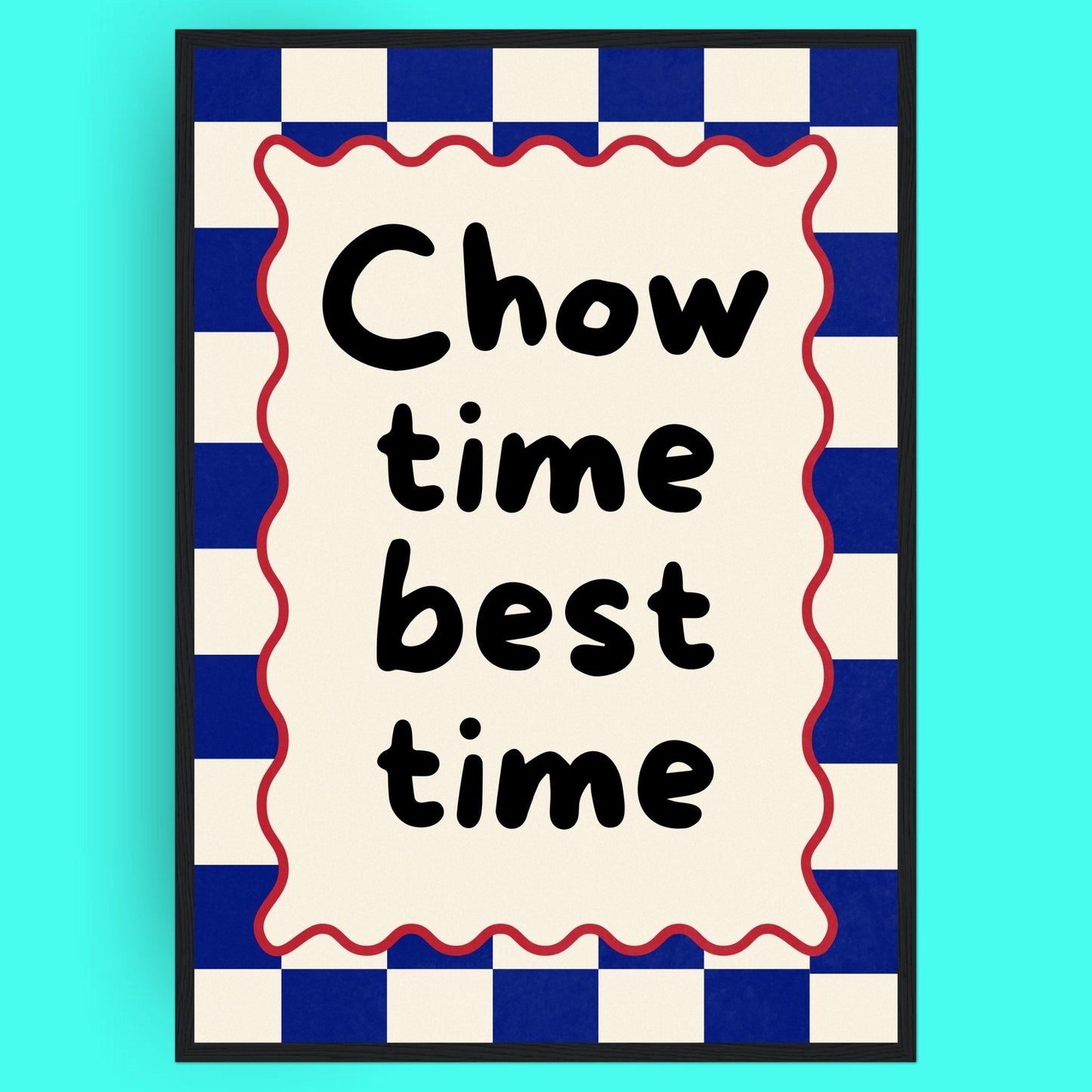 Chow Time, Best Time Bleue Vague Flow Print Material