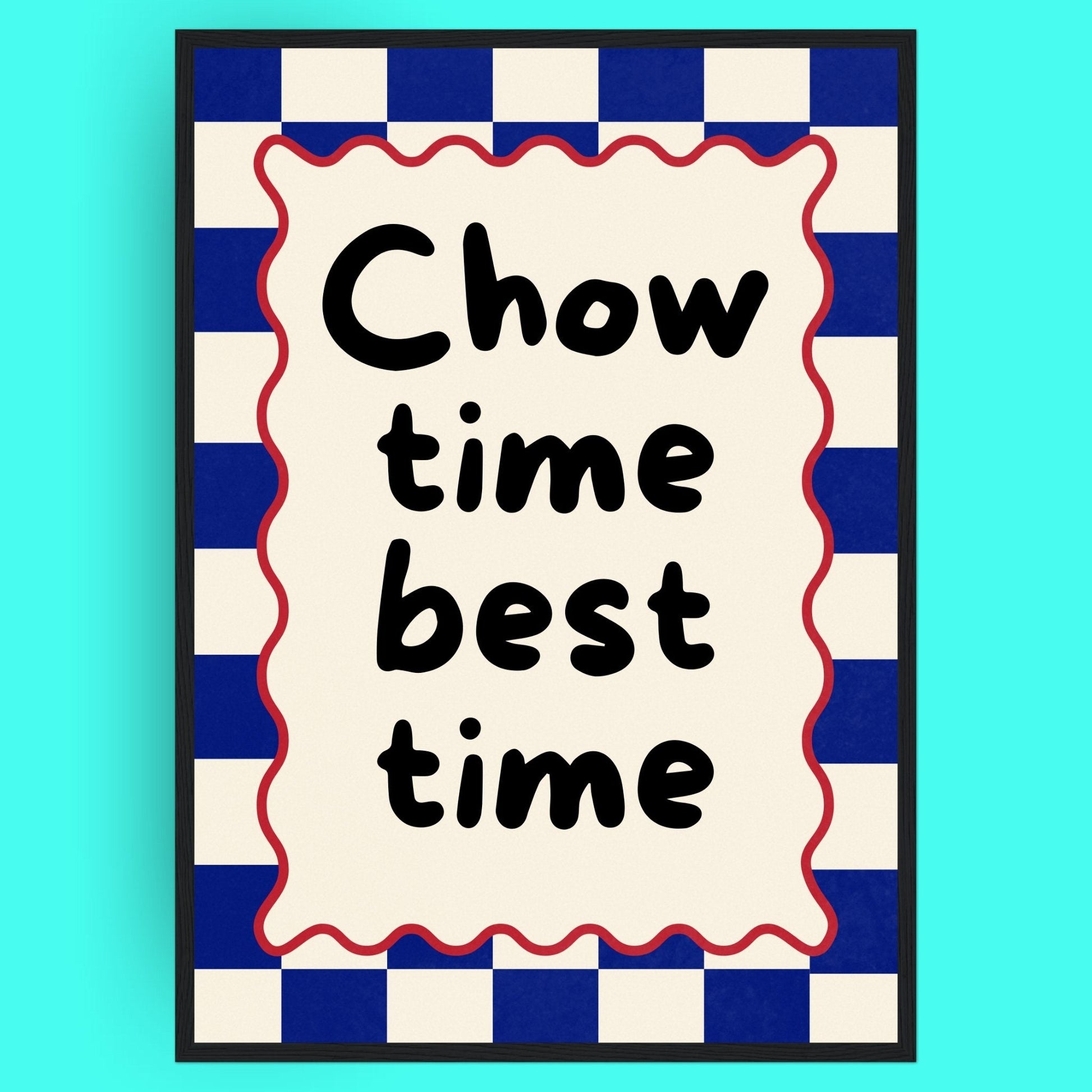 Chow Time, Best Time Bleue Vague Flow Print Material