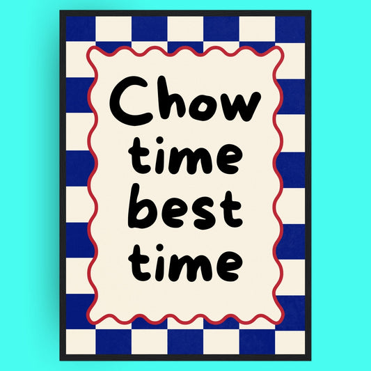 Chow Time, Best Time Bleue Vague Flow Print Material