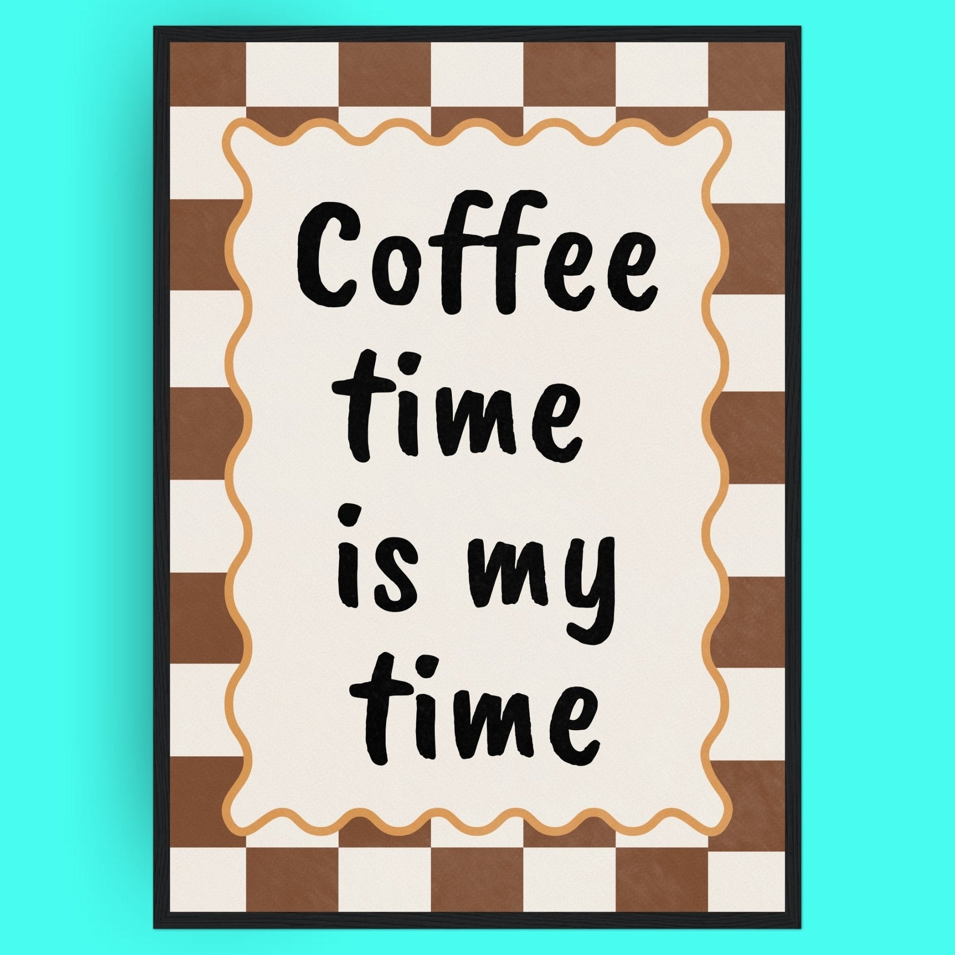 Coffee Time Is My Time Bleue Vague Flow Print Material